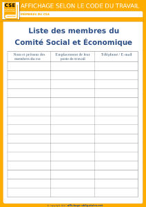 Affiche CSE - Comité social et économique