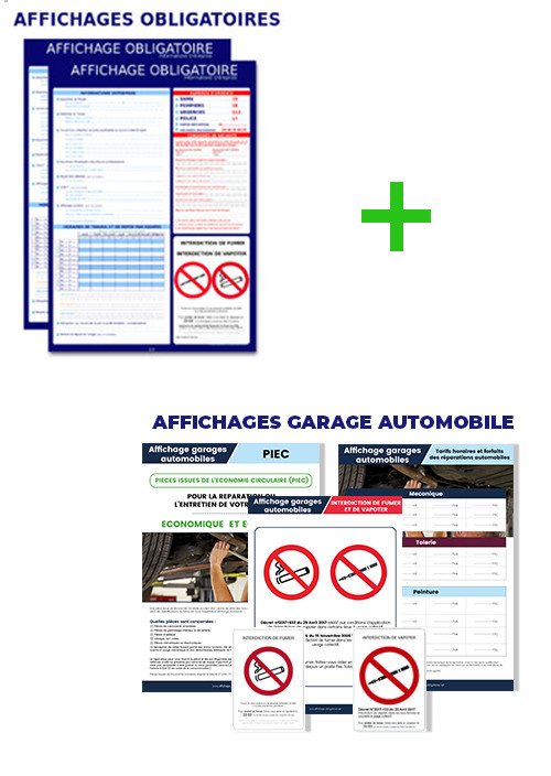 Pack tous les affichages obligatoires inclus SPECIAL GARAGES AUTOMOBILES