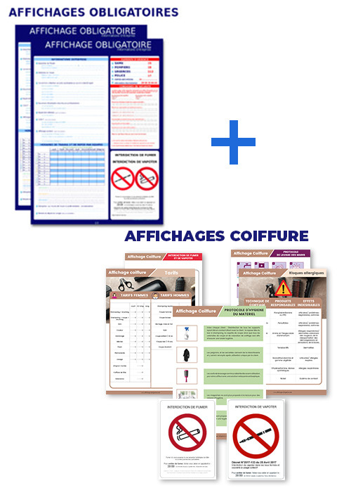 Pack tous les affichages obligatoires inclus SPECIAL SALON DE COIFFURE