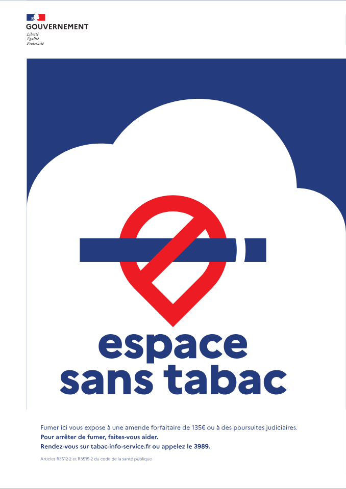 Panneau officiel Espace sans tabac A4